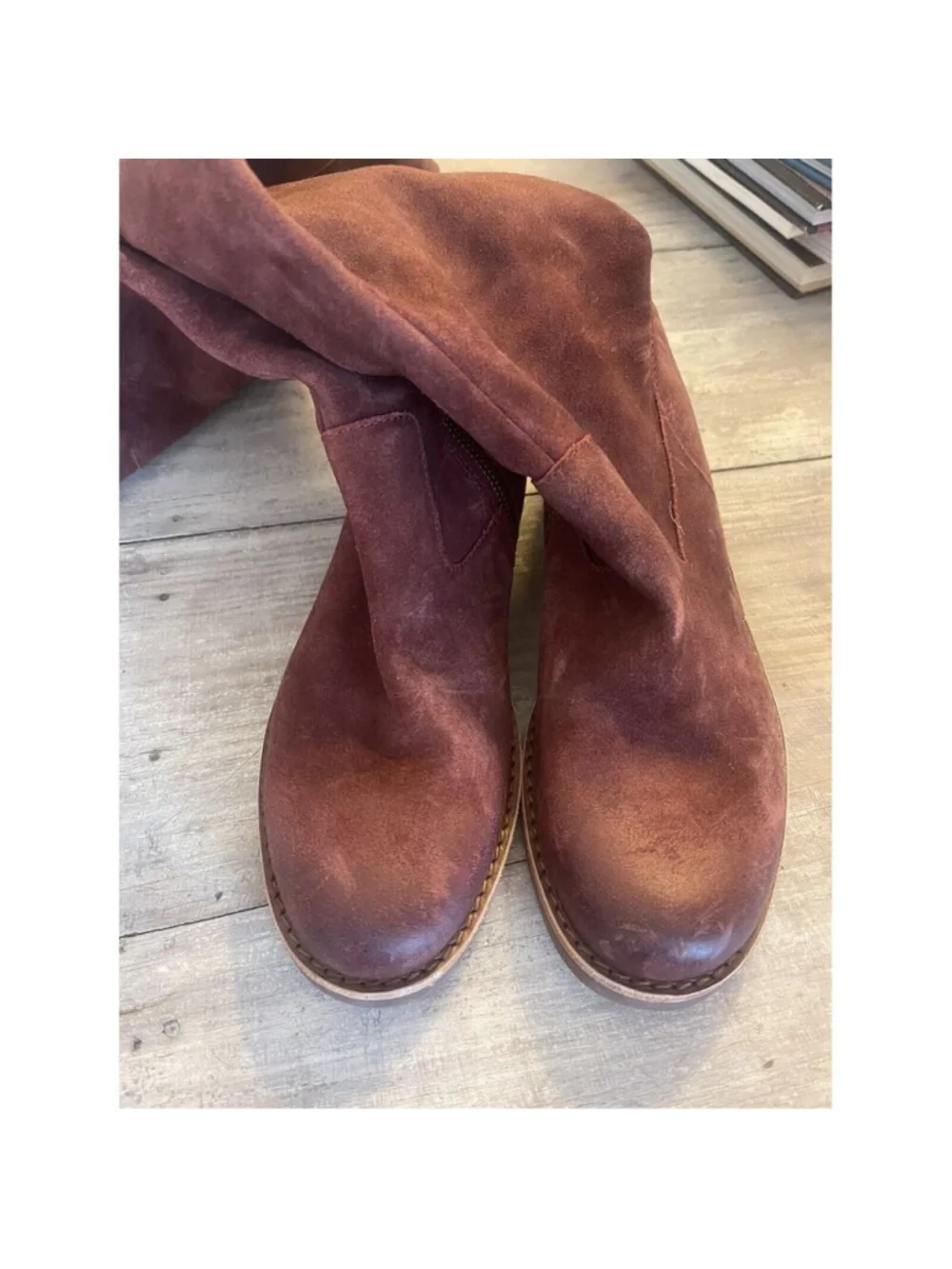 Kork-Ease Addison Over the Knee Suede Campus Riding Boot Rust 7 Distressed NEW!